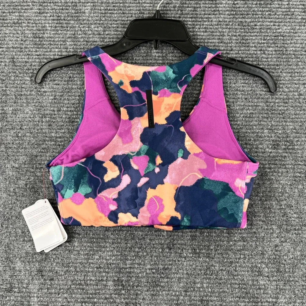 Reebok Sports Bra Women S Abstract Print Racerback Medium Support Gym Workout